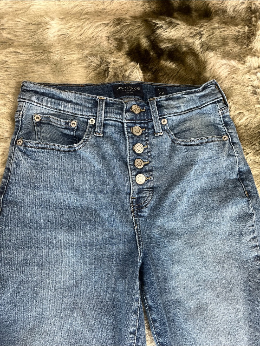 Lucky Brand Women's High-Rise Button-Fly Jeans - Medium Blue Wash